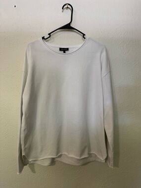 Cozy Earth Chelsea Pullover Sweatshirt French Terry organic White Size L